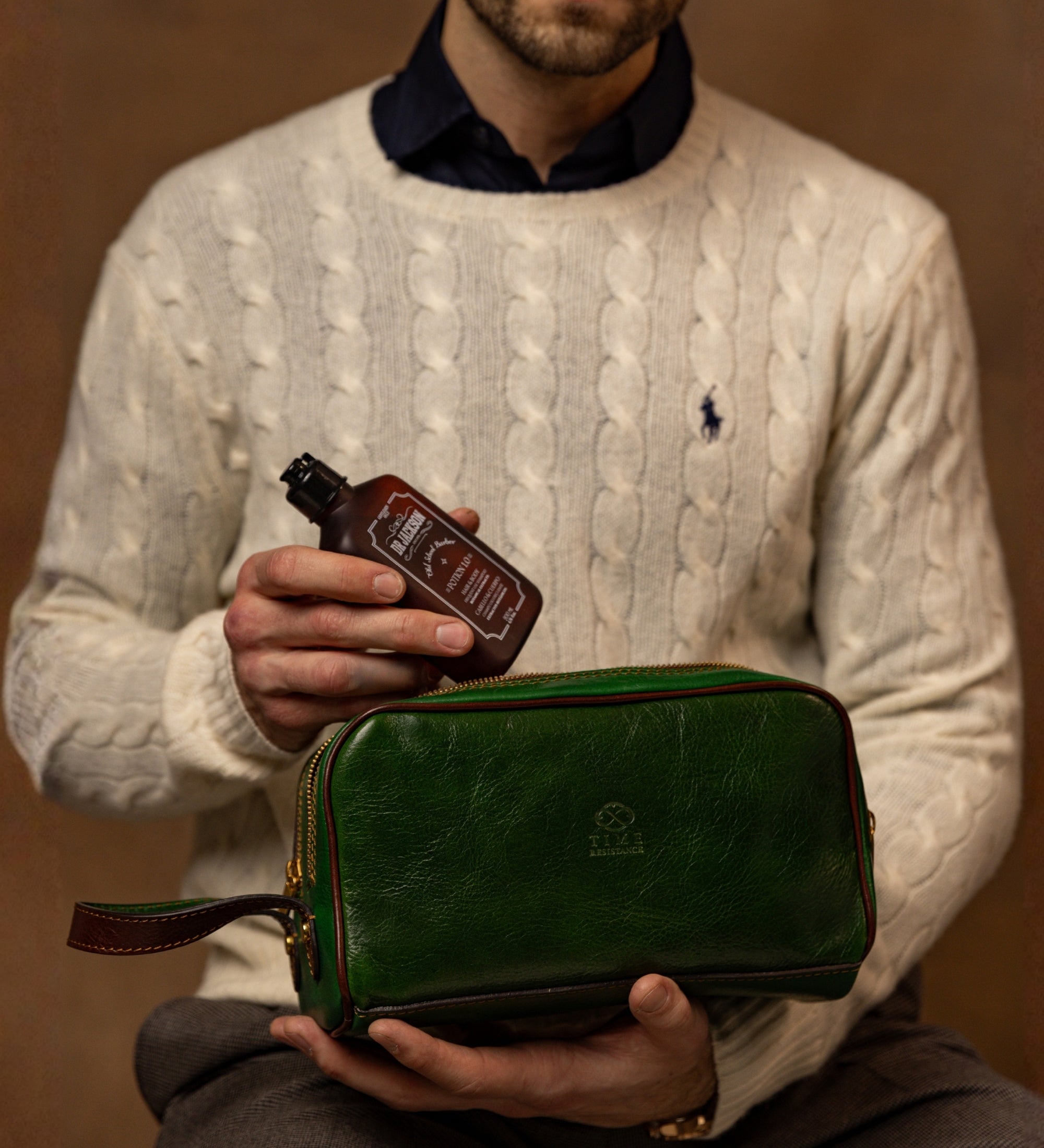Leather Cosmetic Bag Dopp Kit - All the Kings Men