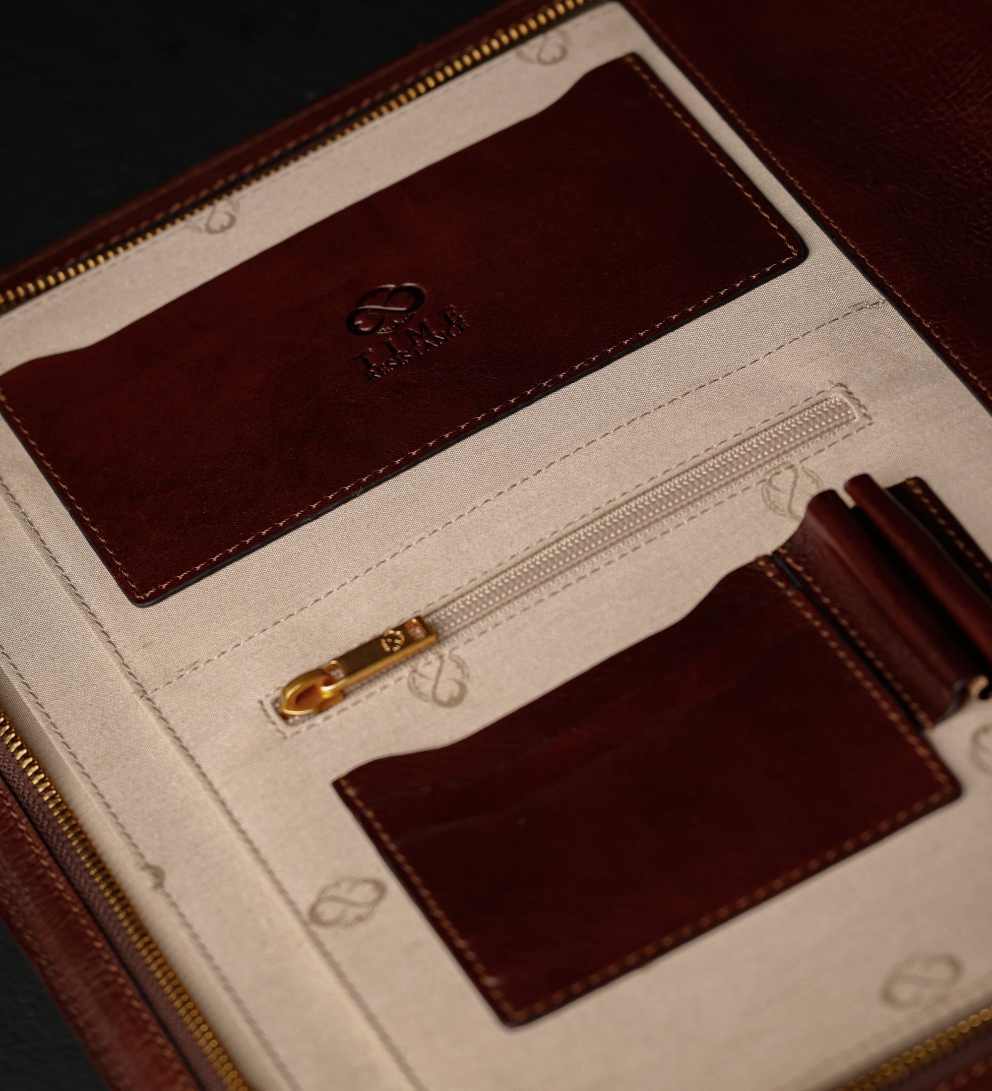 Womens Leather A4 Documents Folder Organizer - Candide