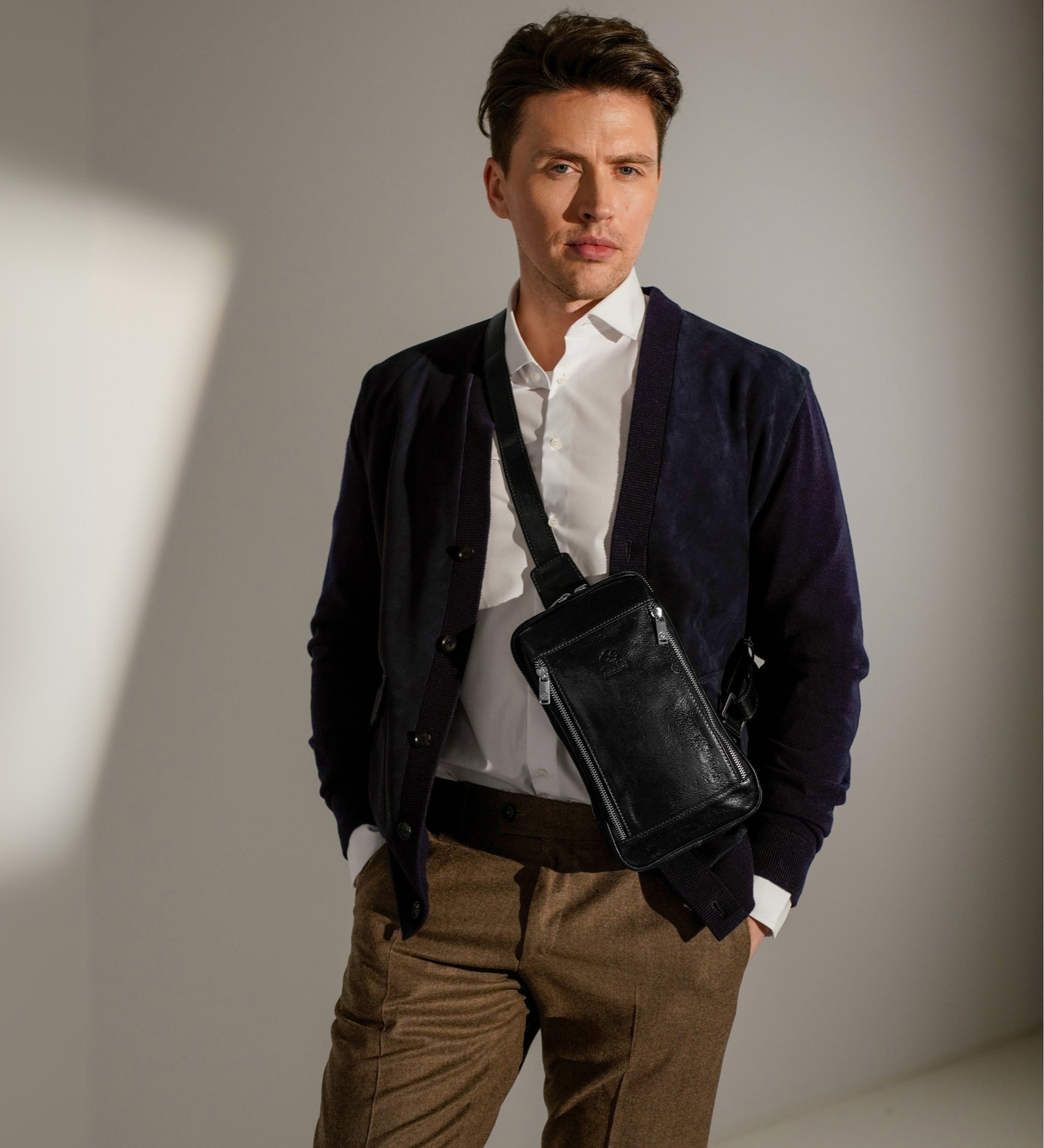Leather Sling Bag Chest Bag - Kim