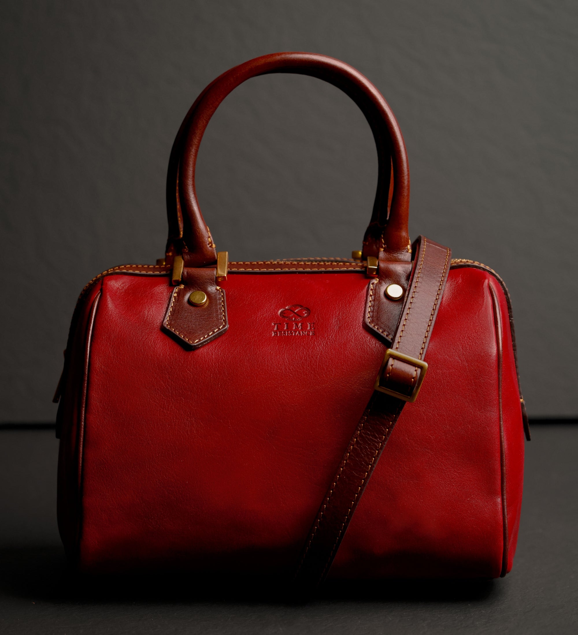 Womens Leather Barrel Bag Handbag - Little Dorrit