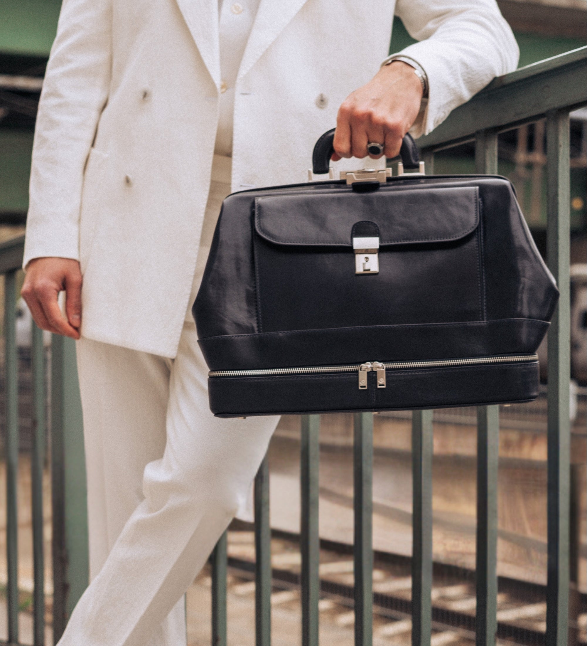 Large Italian Leather Doctor Bag - The Master and Margarita