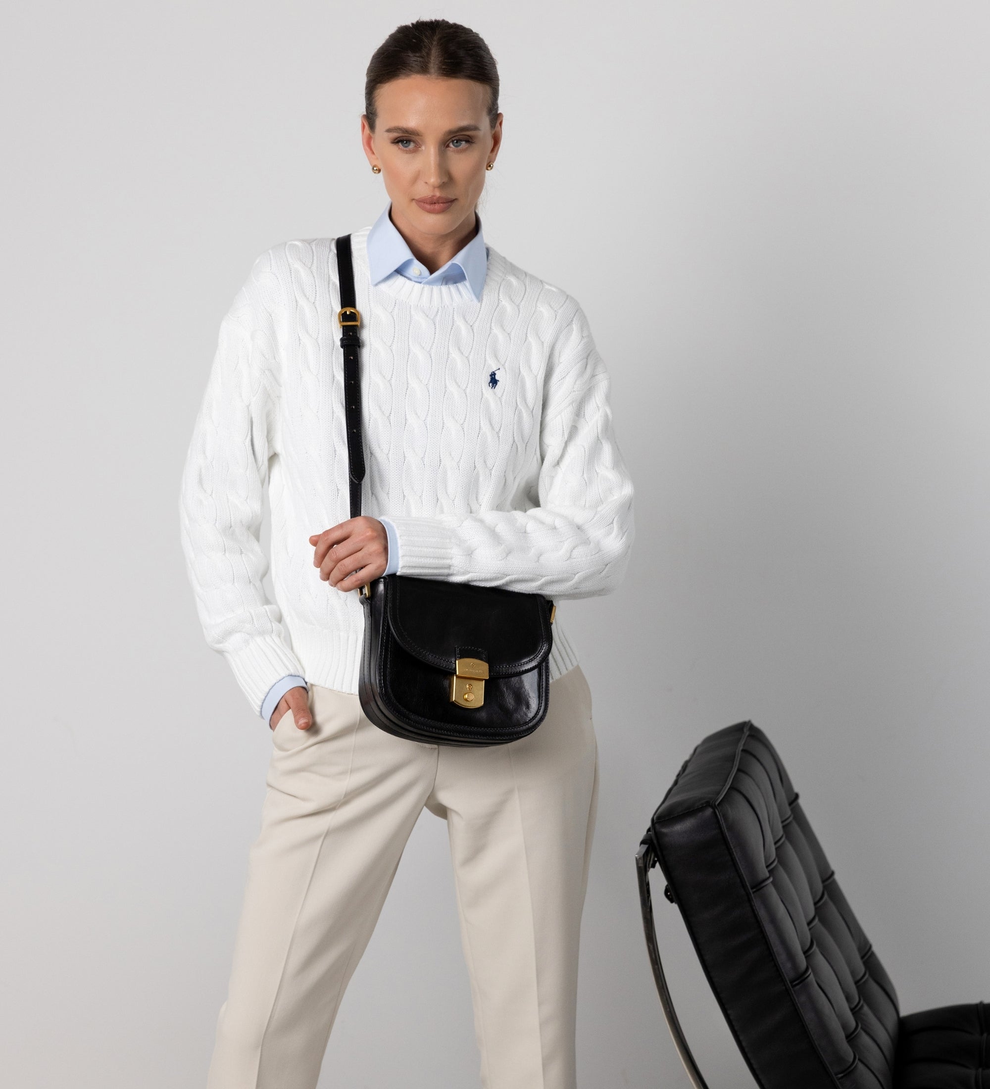 Womens Leather Saddle Bag - Secrets