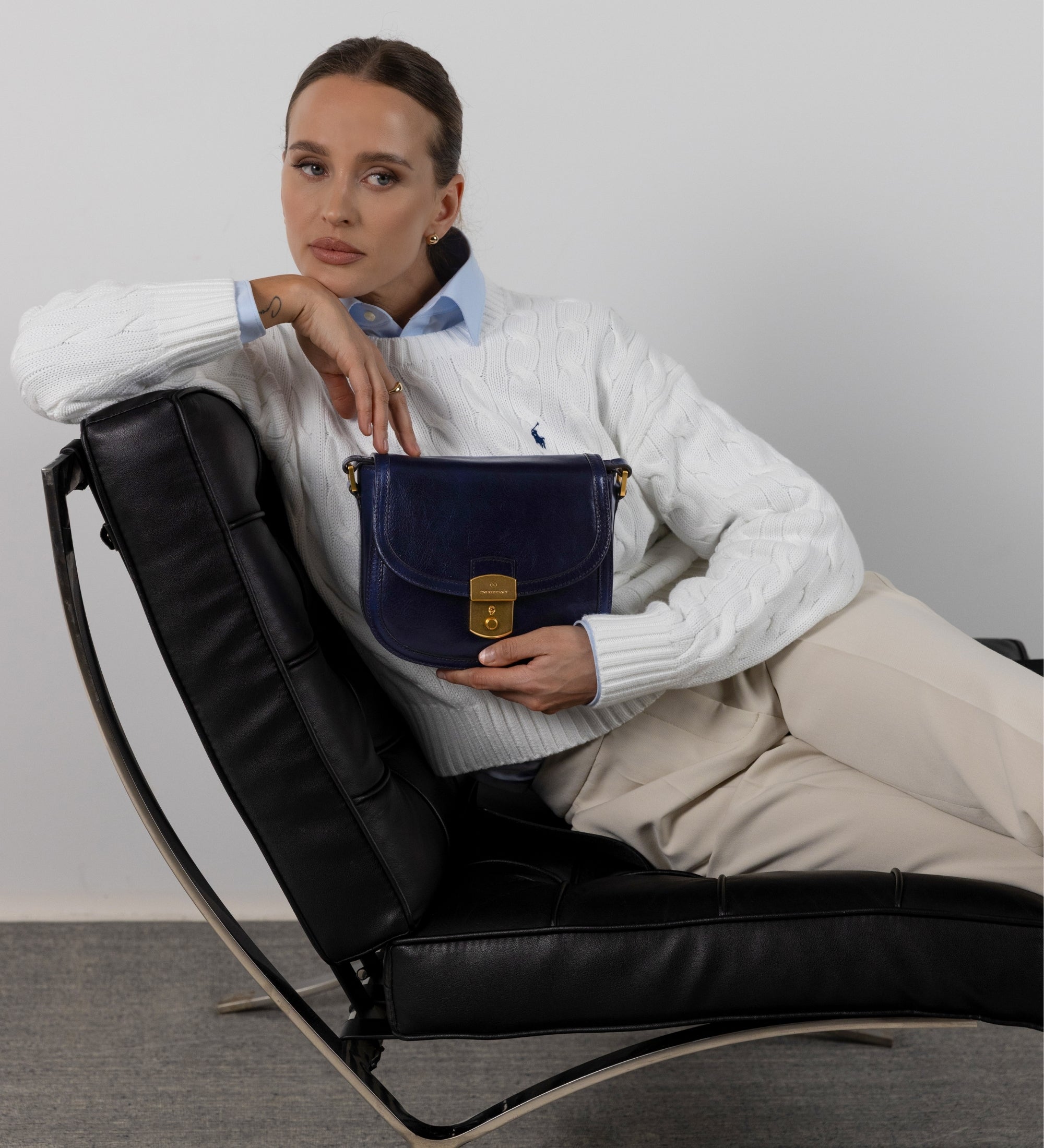 Womens Leather Saddle Bag - Secrets