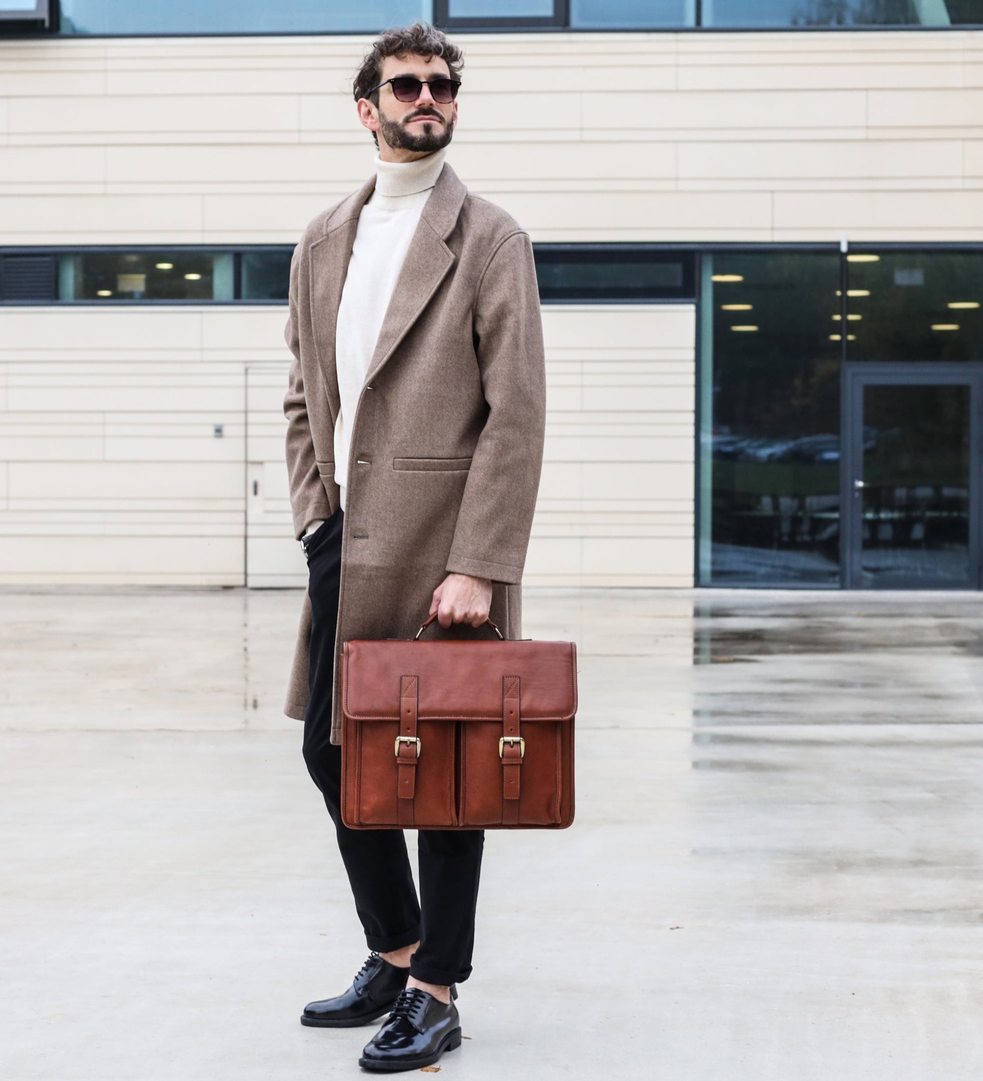 Leather Satchel Bag - The Time Machine