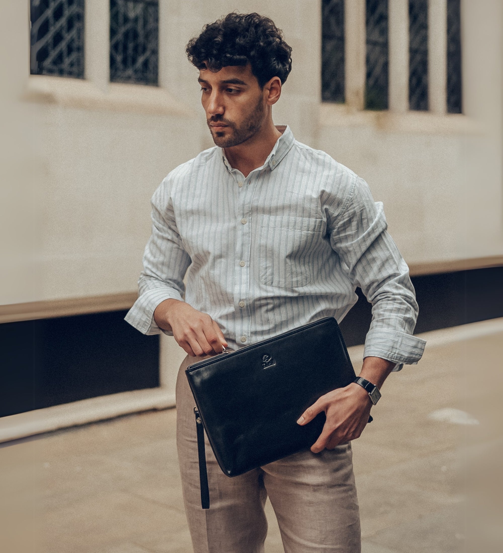 Large Leather Mens Clutch Purse - The Brothers Karamazov