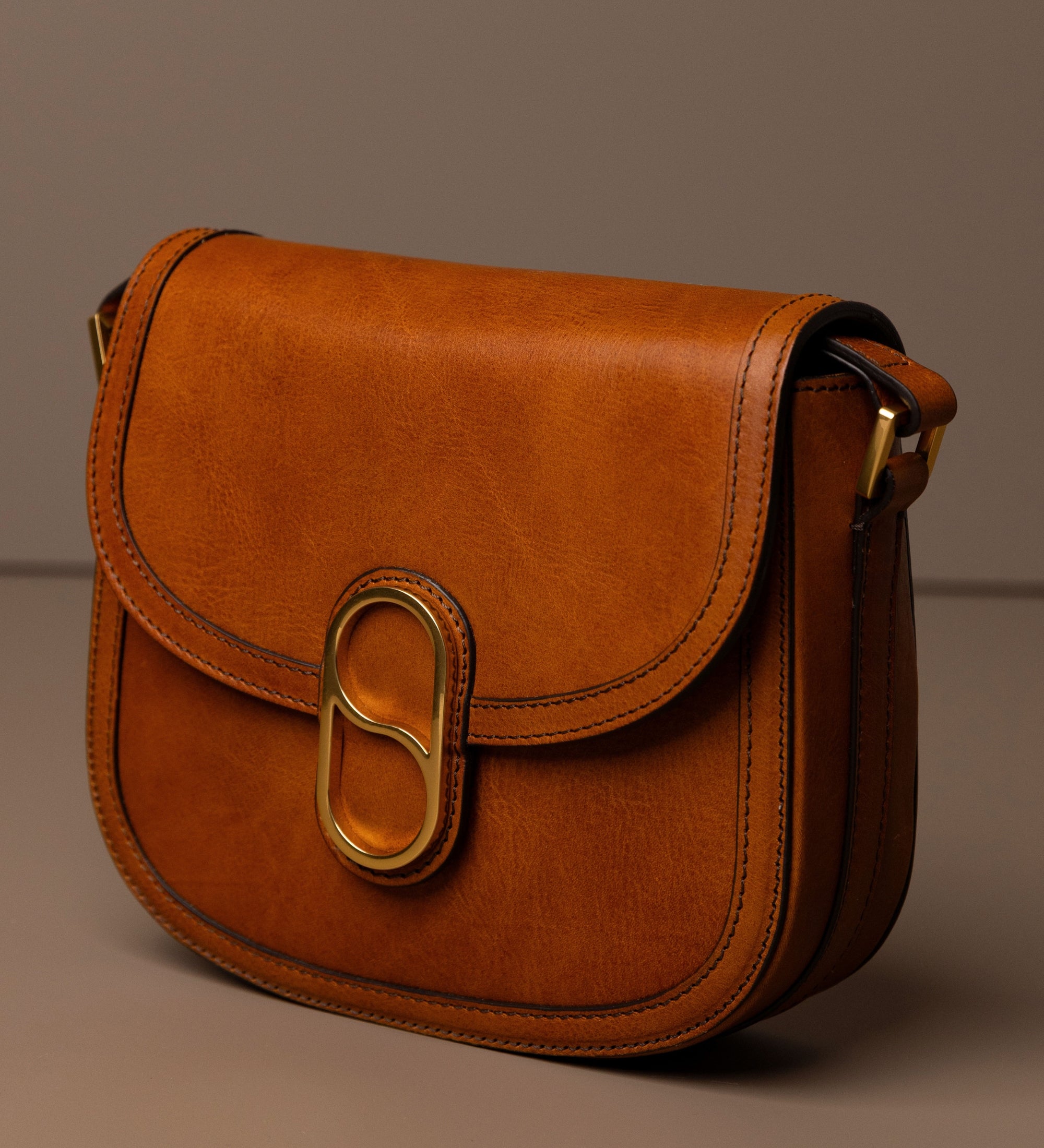 Womens Leather Saddle Bag - Villette