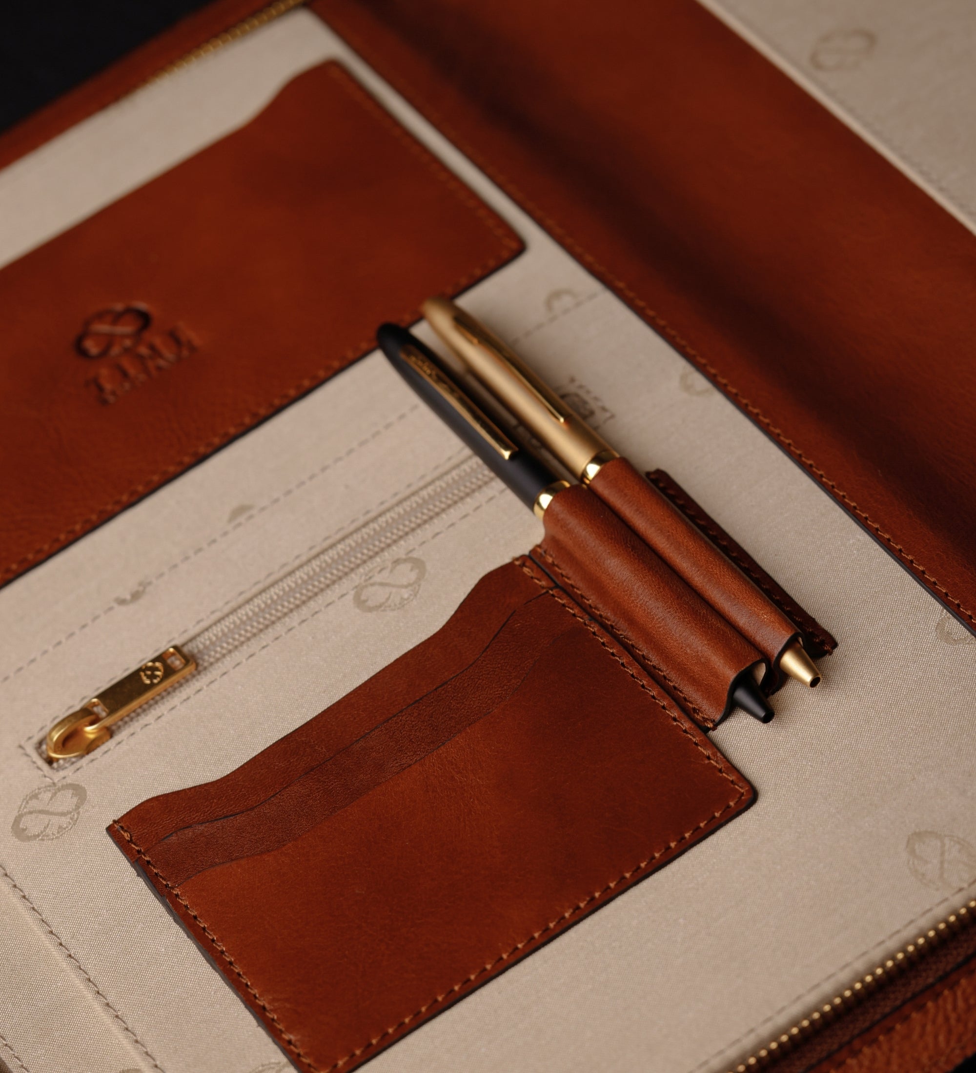 Womens Leather A4 Documents Folder Organizer - Candide