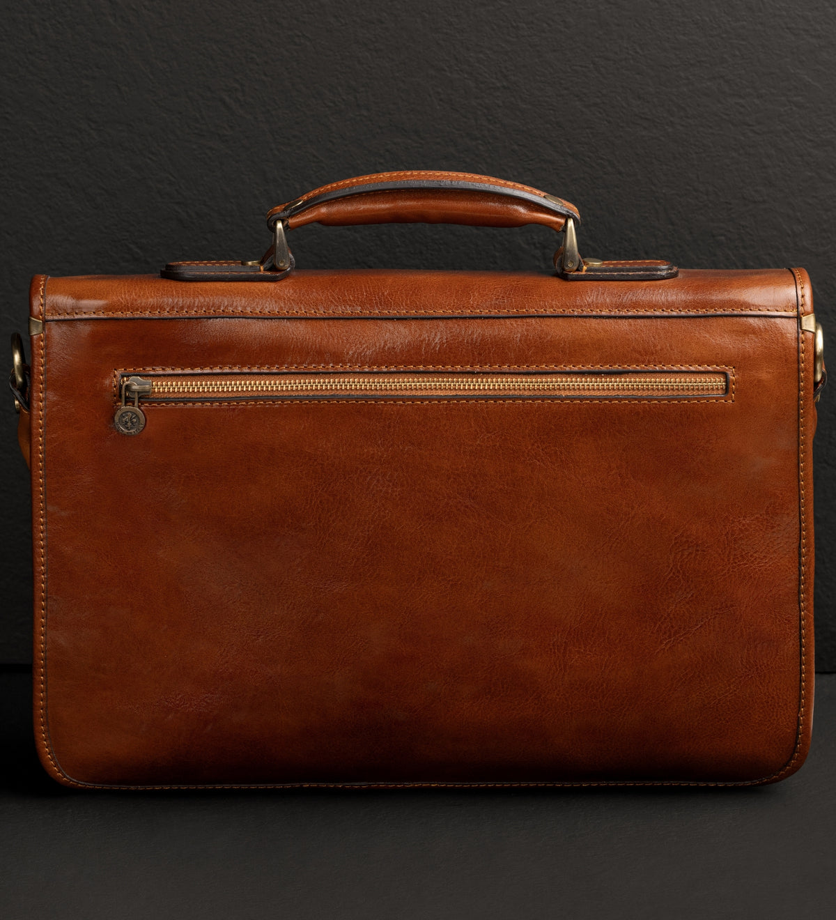 Leather Briefcase Laptop Bag - Illusions