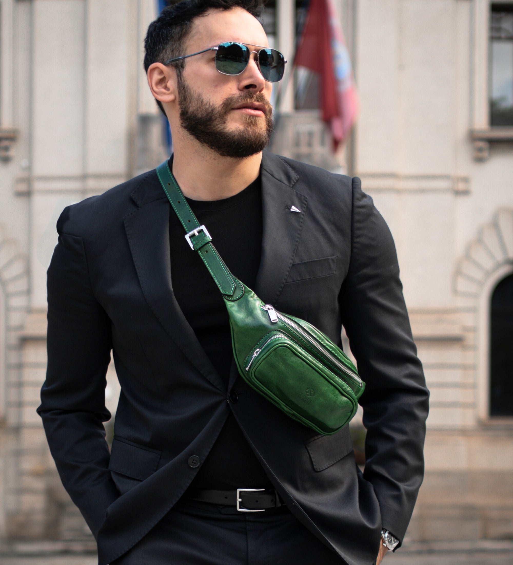 Leather Sling Bag Belly Bag - Independent People