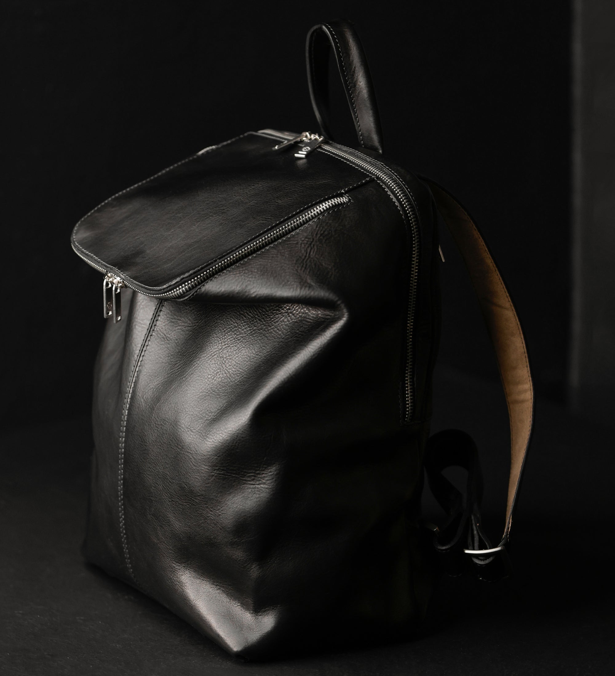Leather Backpack for Women - A Bend in the River