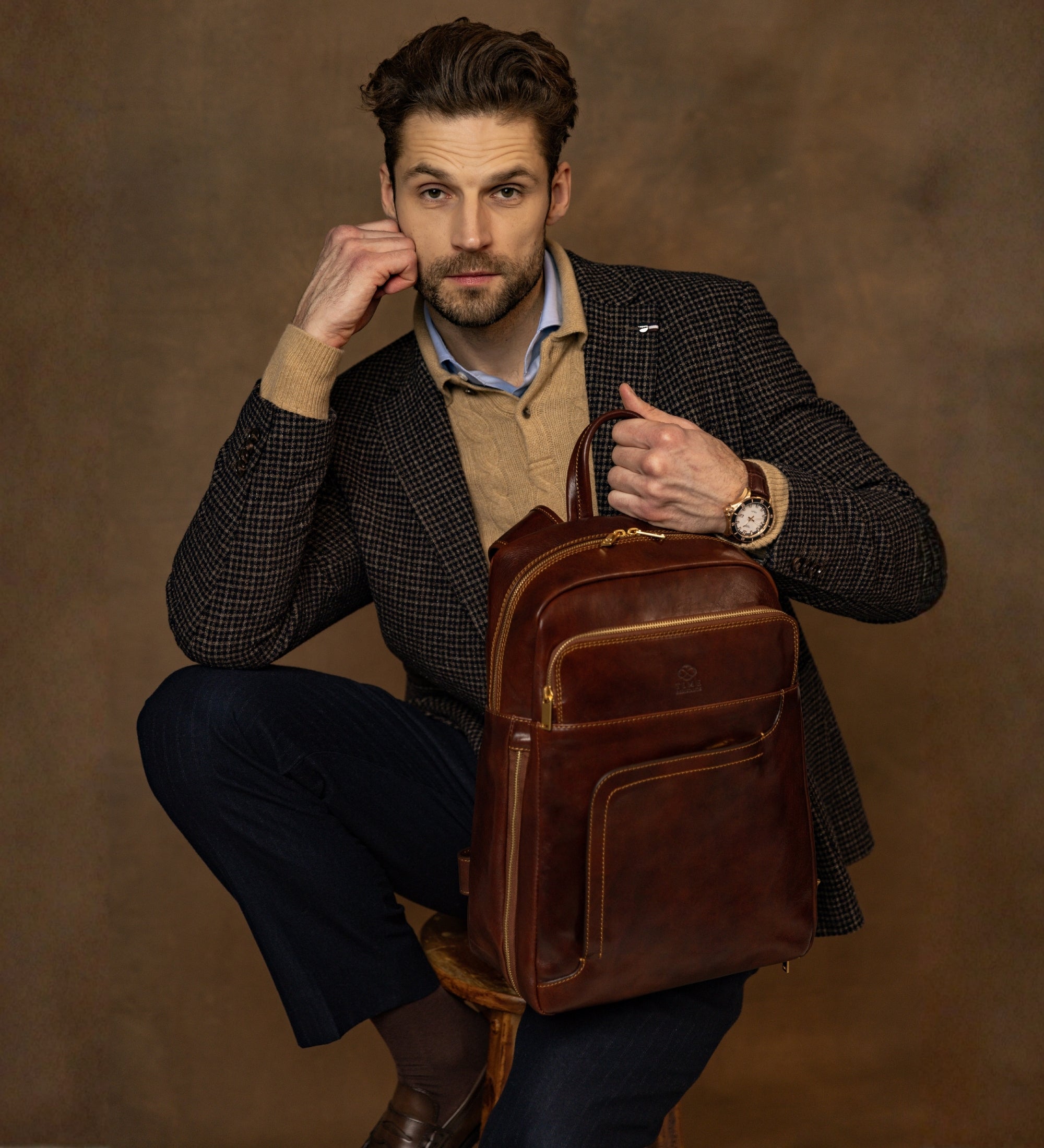 Large Leather Backpack - L.A. Confidential