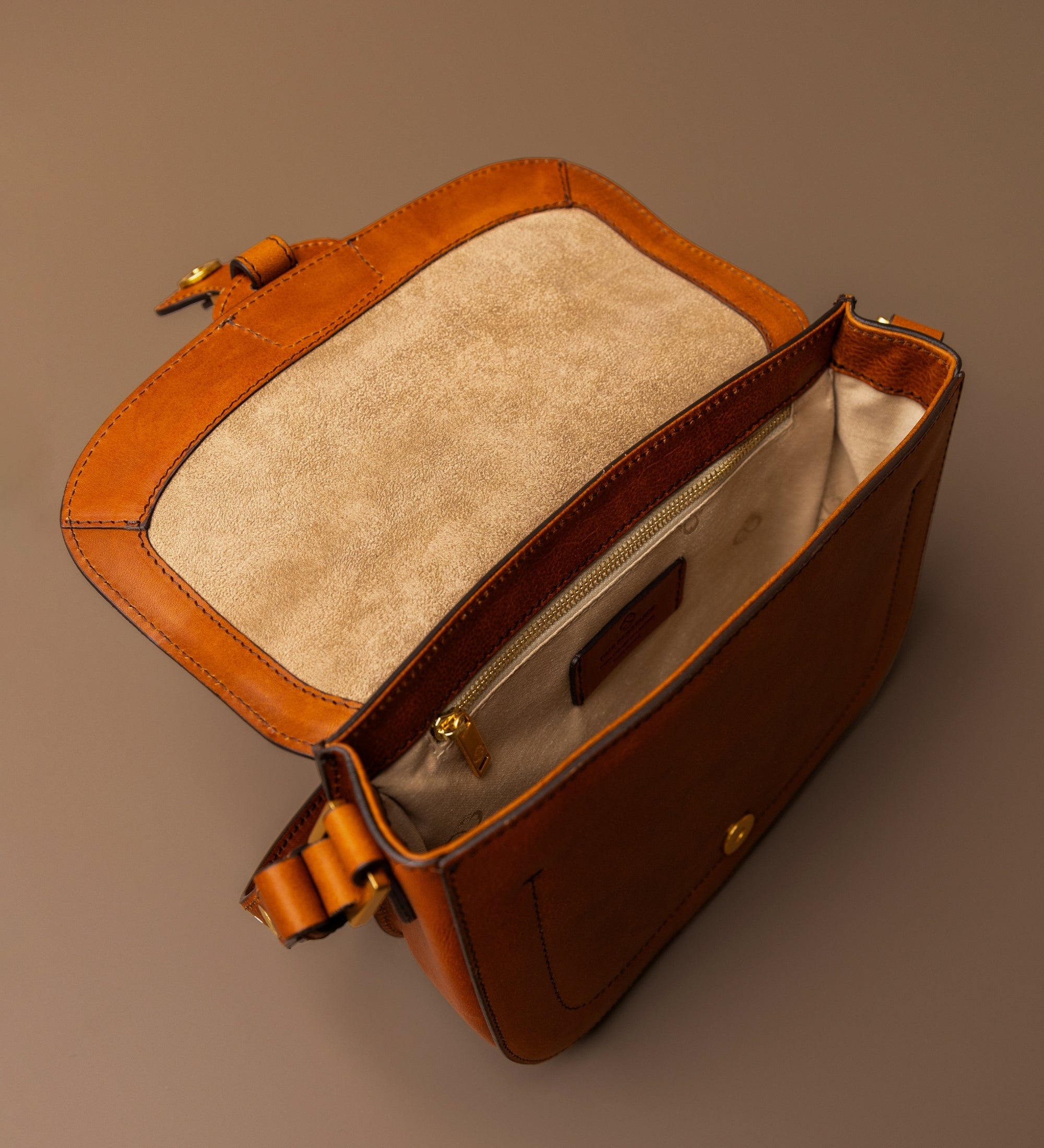 Womens Leather Saddle Bag - Romola