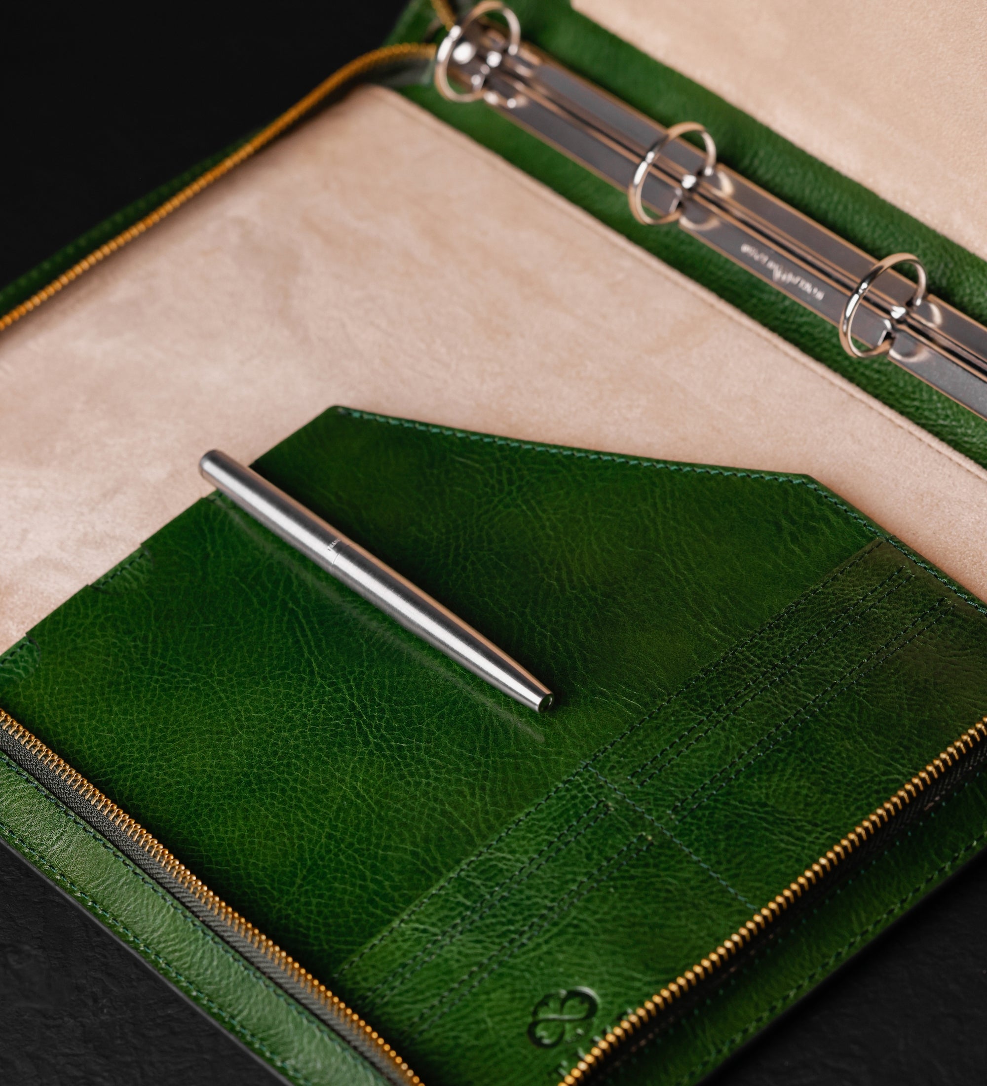 Womens Leather Portfolio with Binder - Joy in the Morning