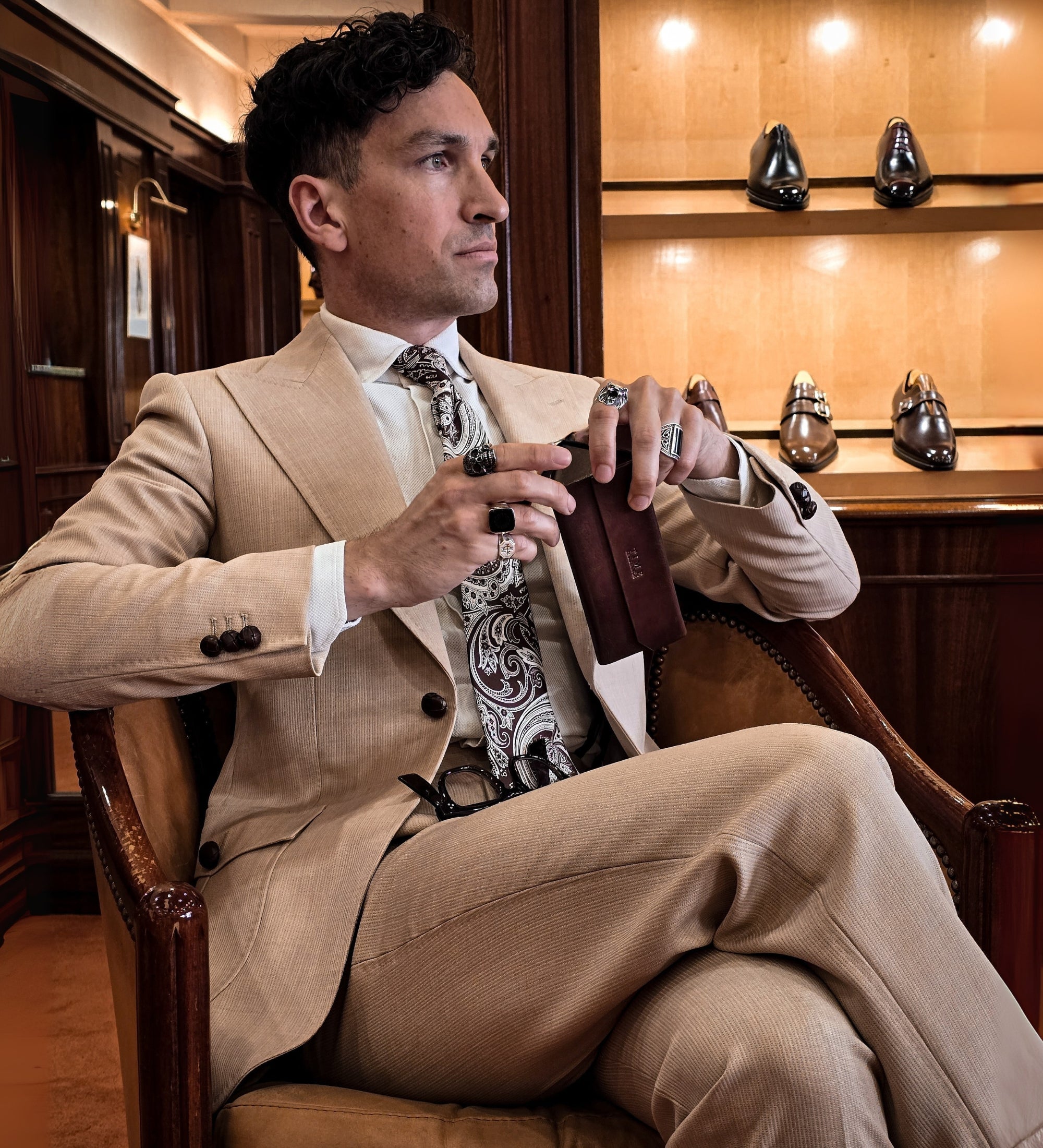 Foldable Leather Glasses Case - The Riddle of the Sands