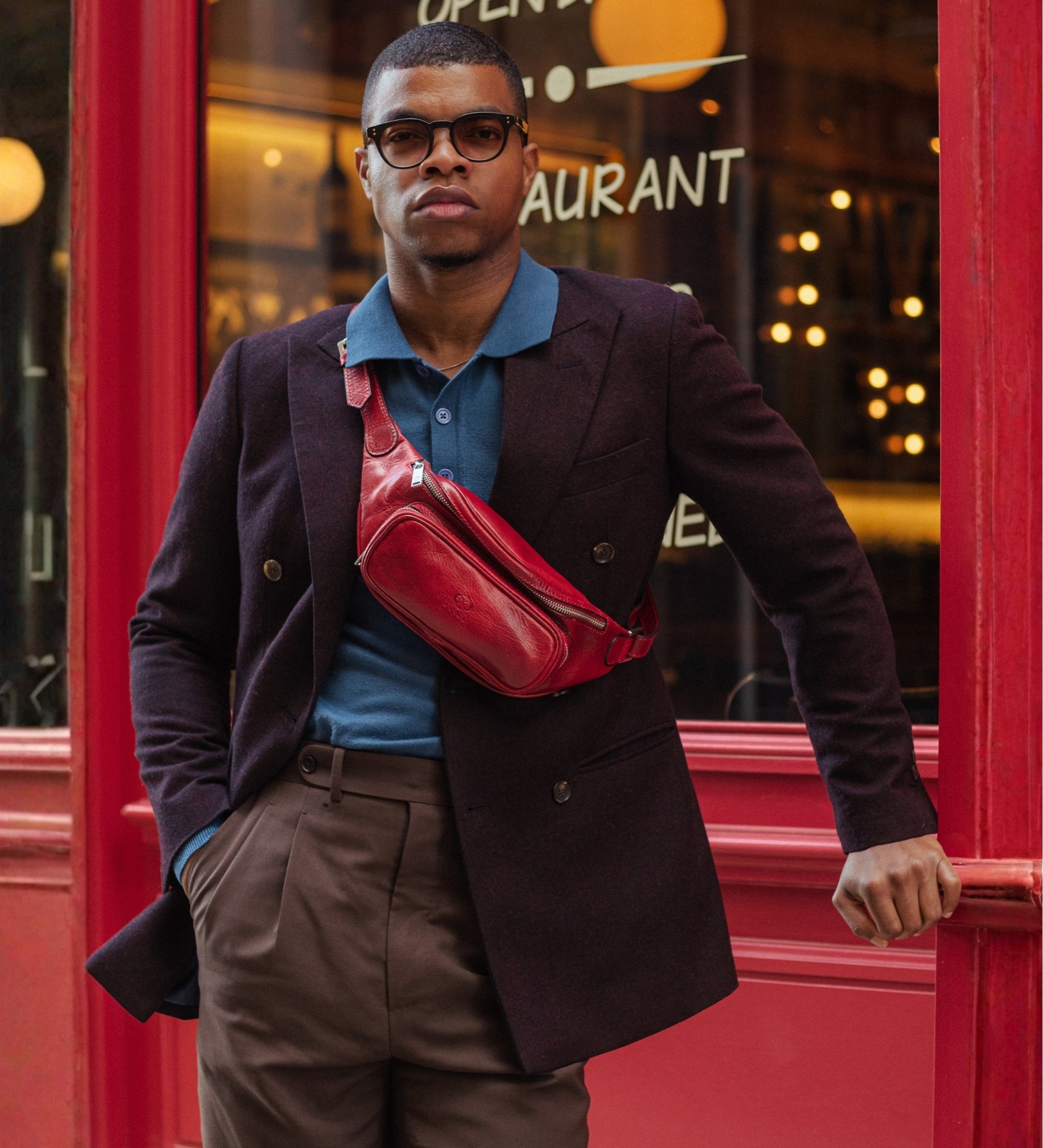 Leather Sling Bag Belly Bag - Independent People