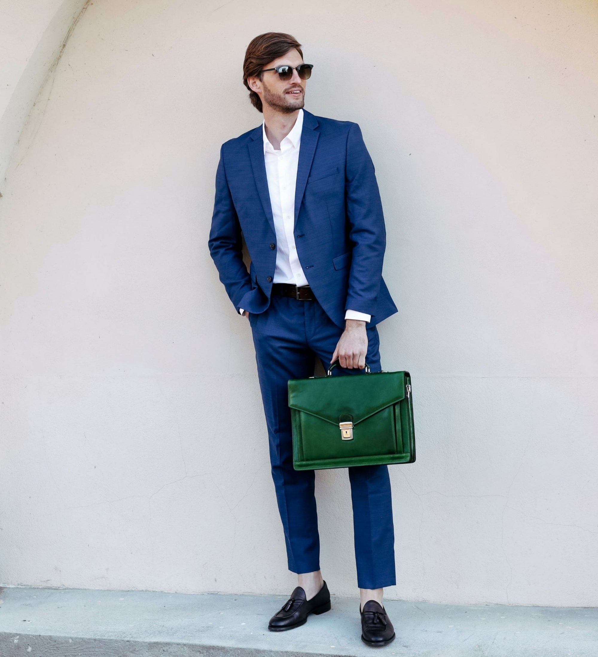 Classic Design Leather Briefcase - The Magus