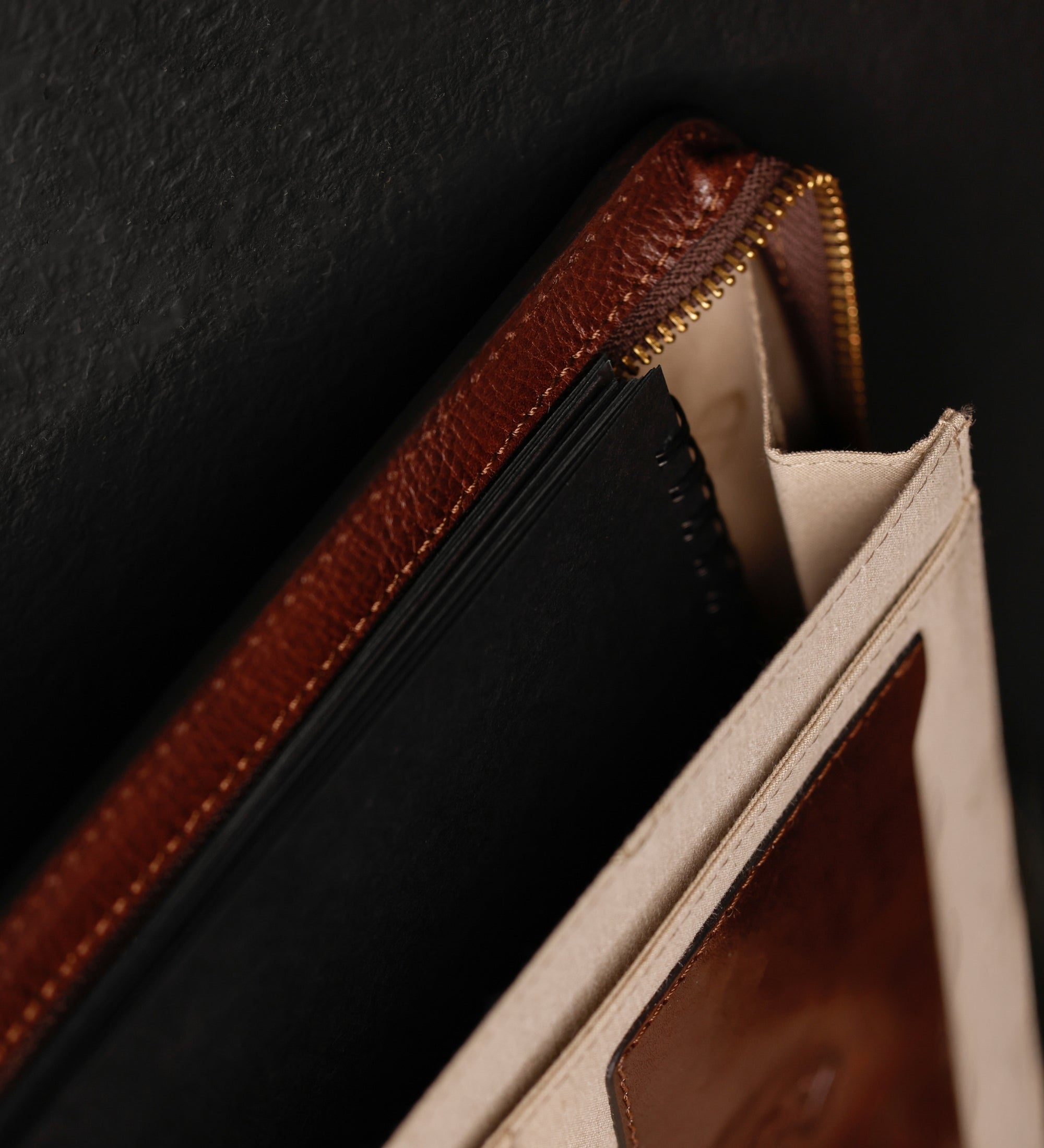 Womens Leather A4 Documents Folder Organizer - Candide