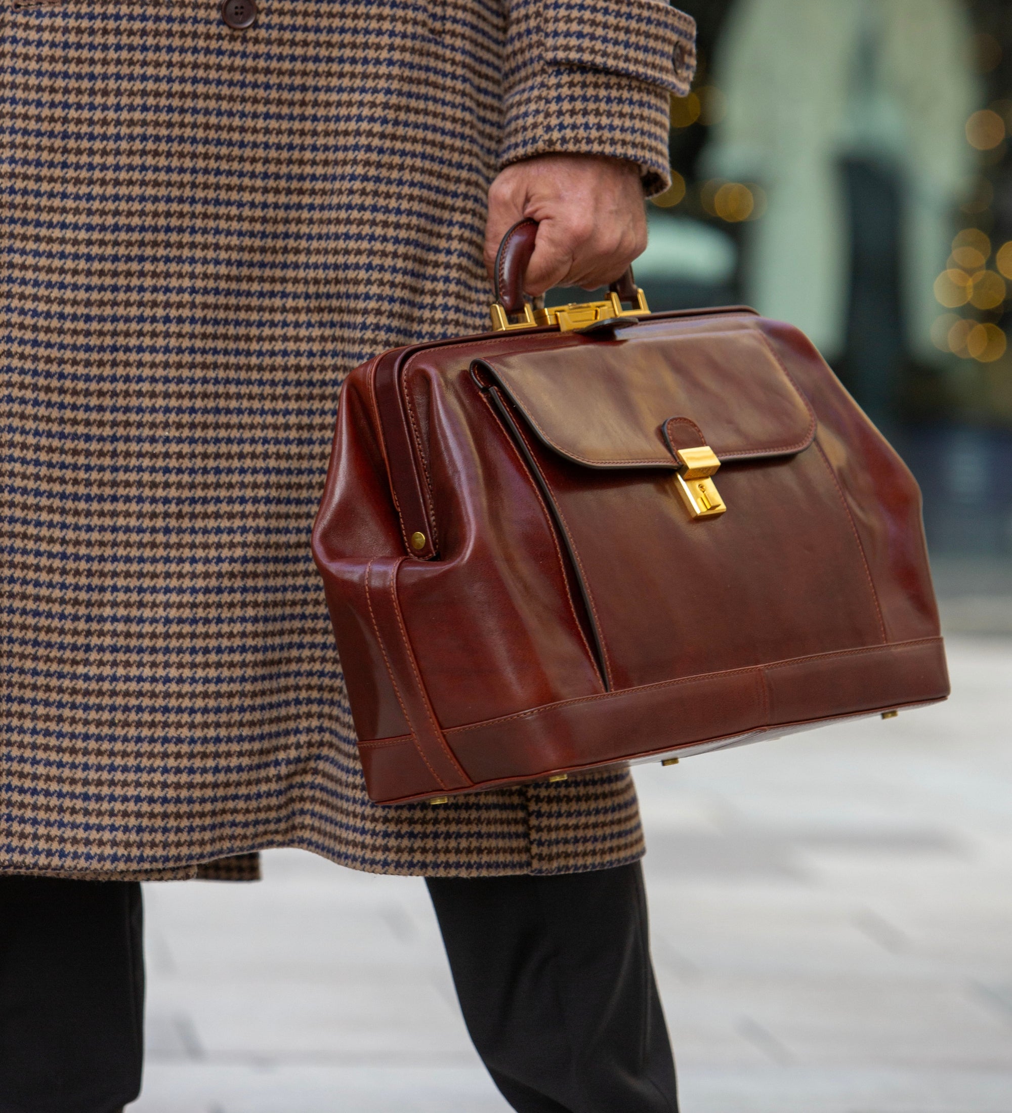 Large Italian Leather Doctor Bag - Hamlet