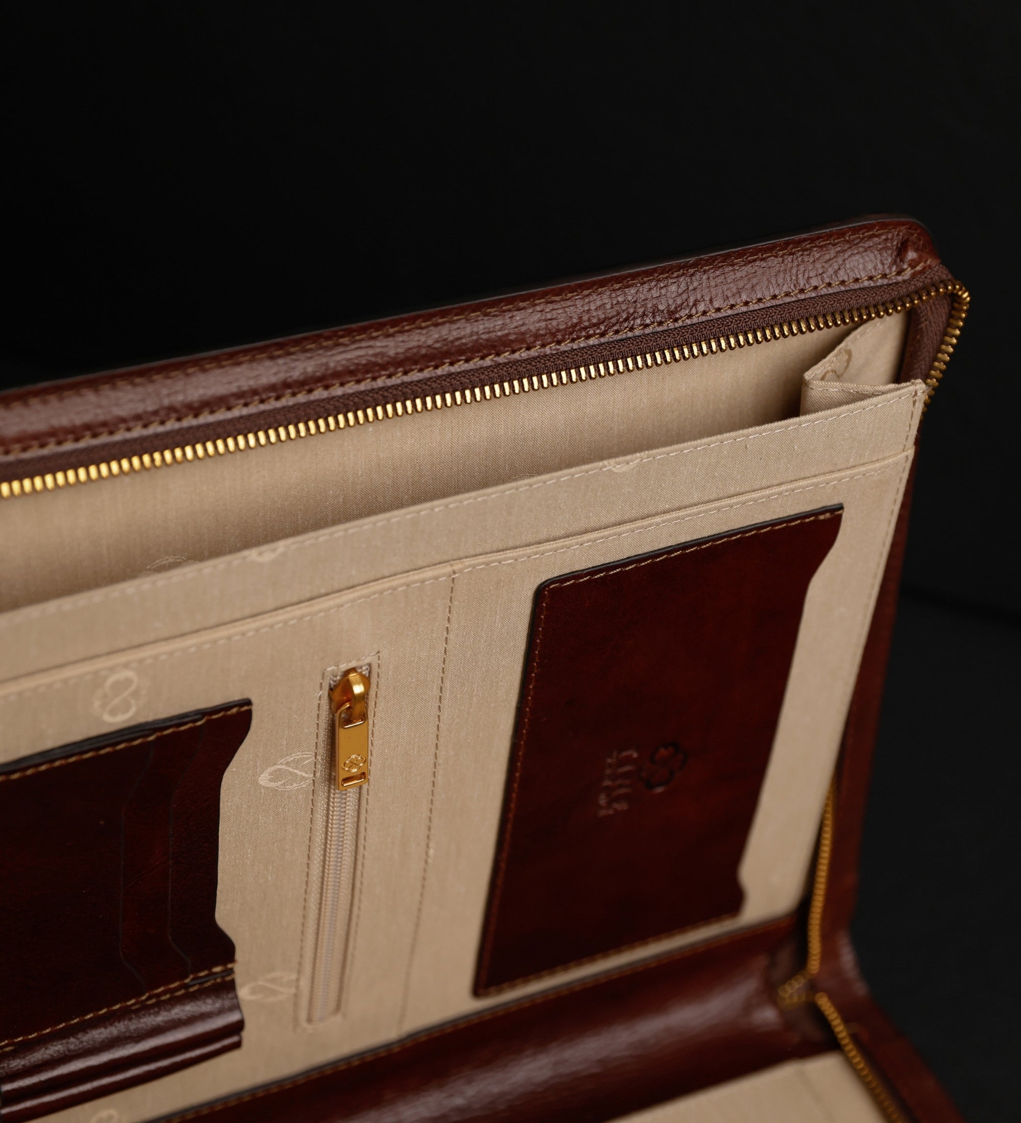 Womens Leather A4 Documents Folder Organizer - Candide