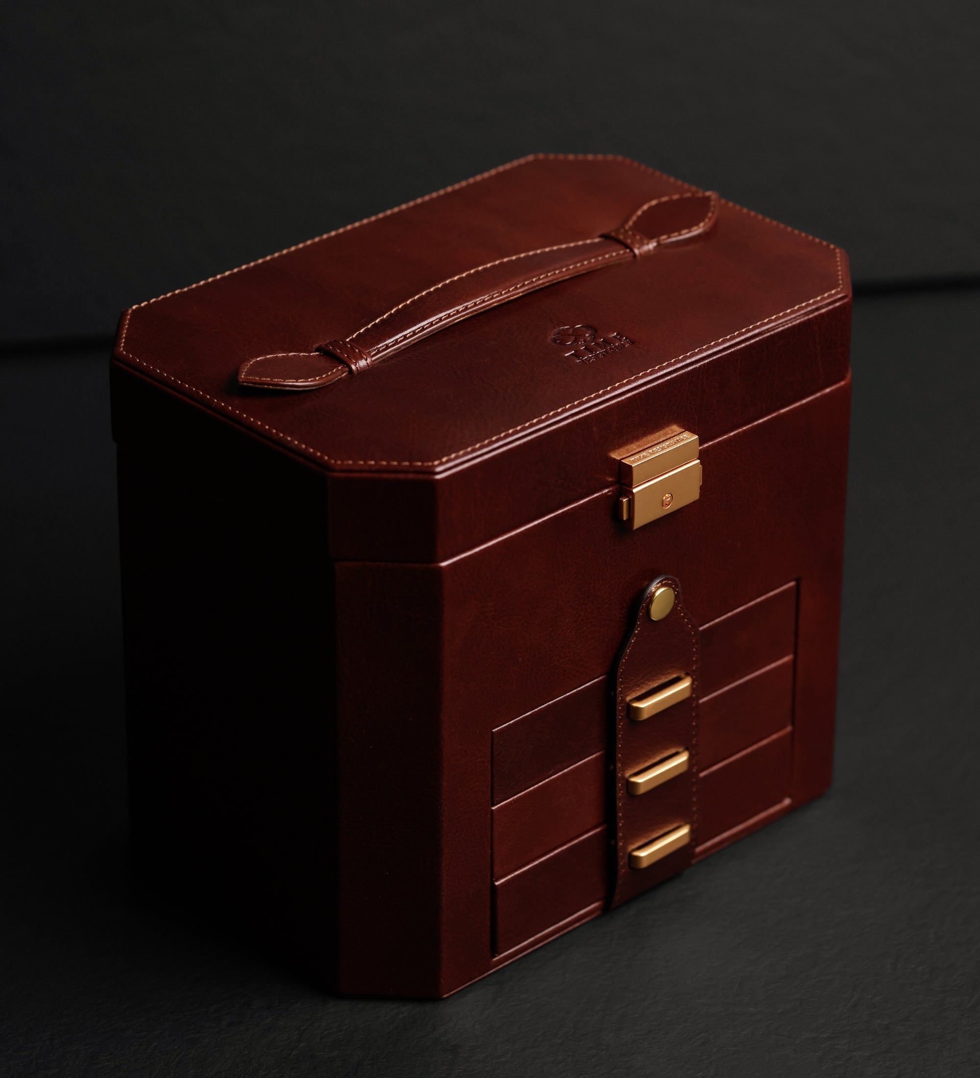 Large Leather Jewelry Box for Women - A Handful of Dust
