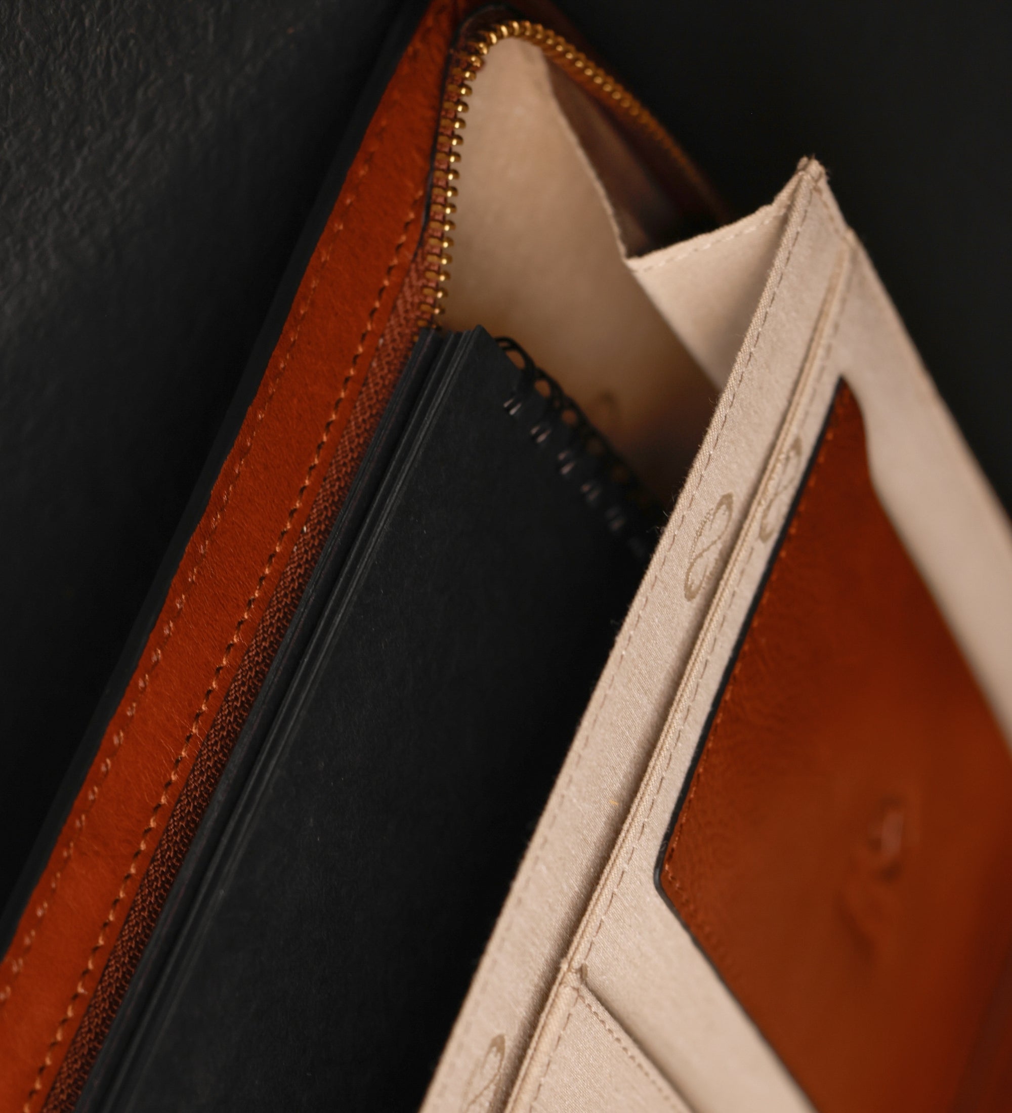 Womens Leather A4 Documents Folder Organizer - Candide