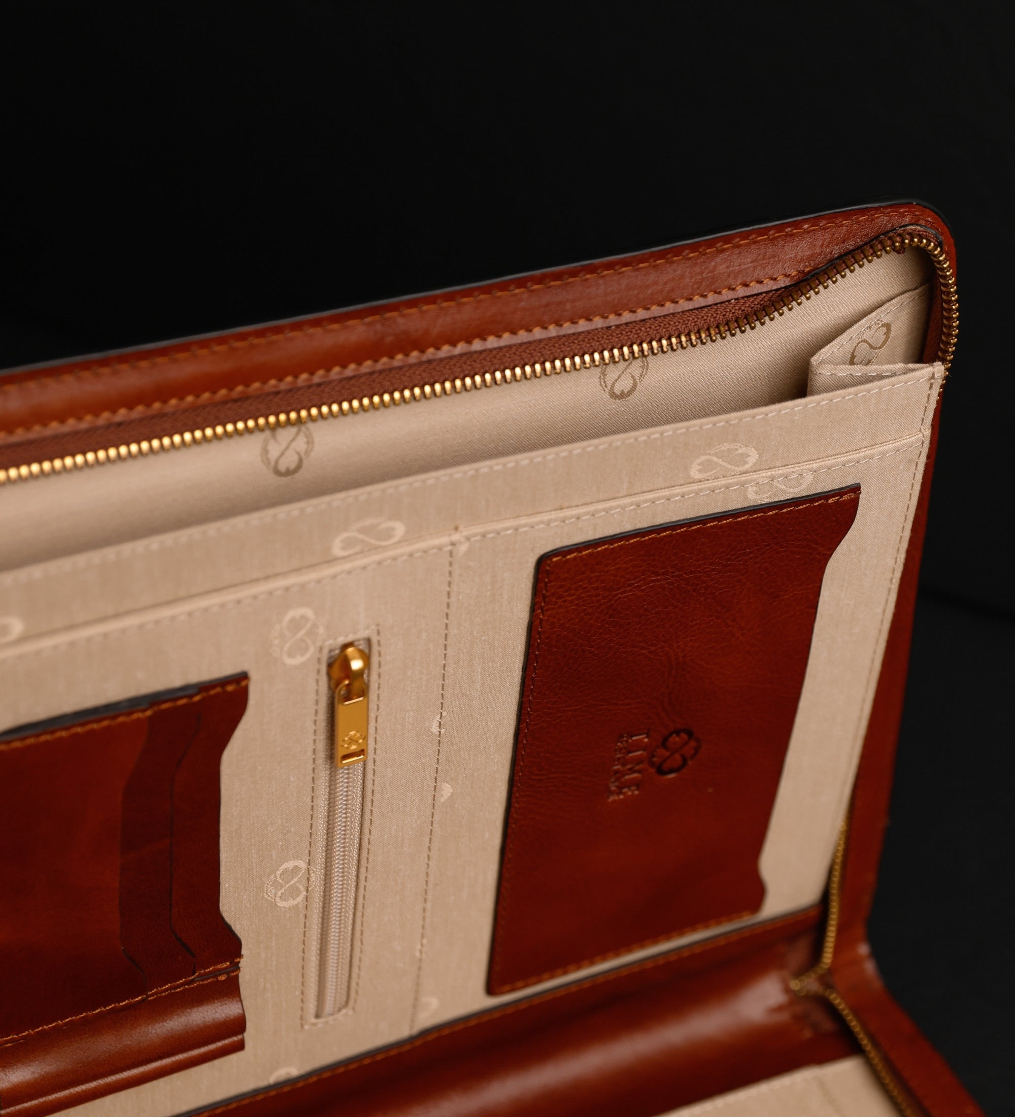 Womens Leather A4 Documents Folder Organizer - Candide