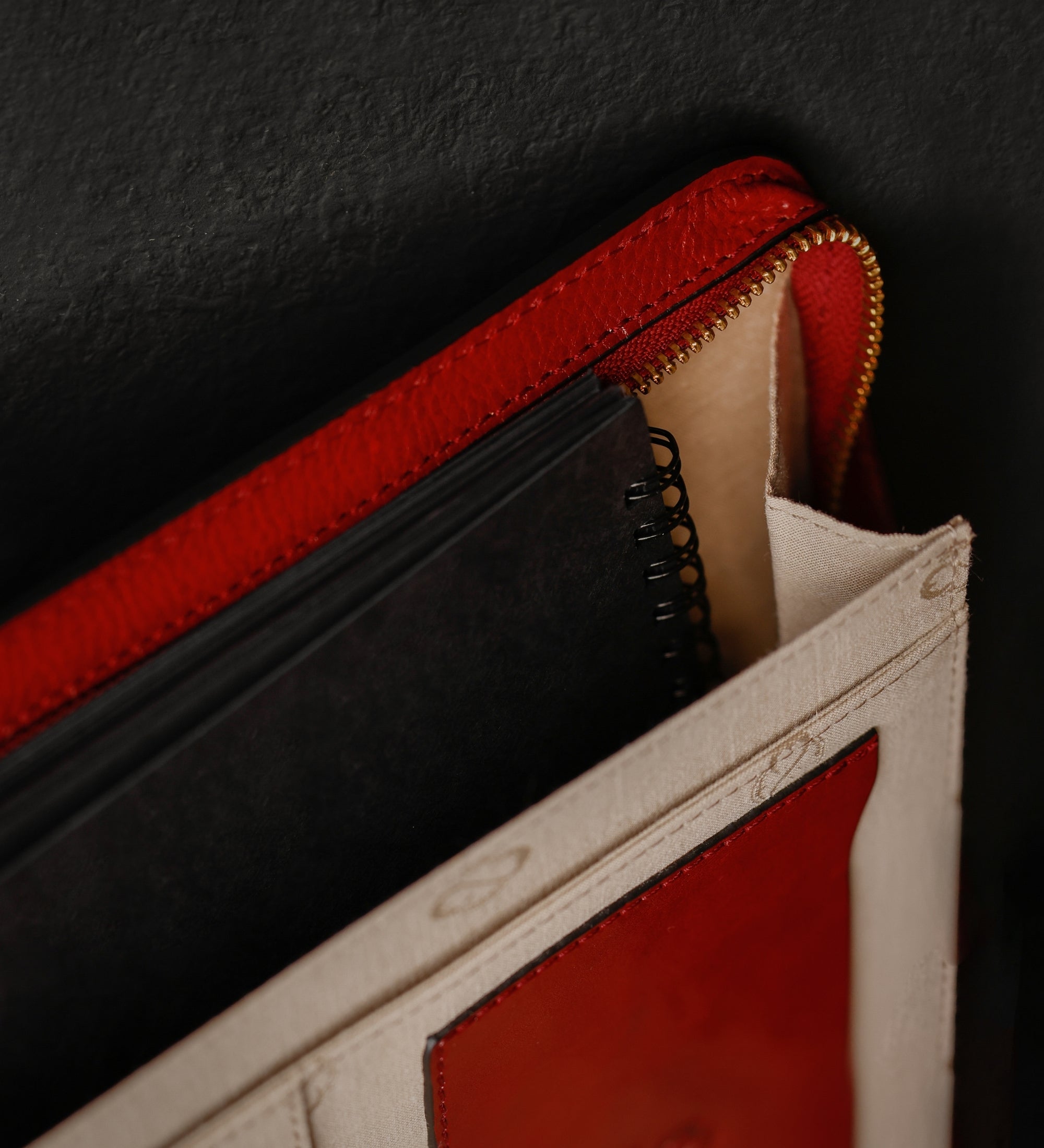 Womens Leather A4 Documents Folder Organizer - Candide