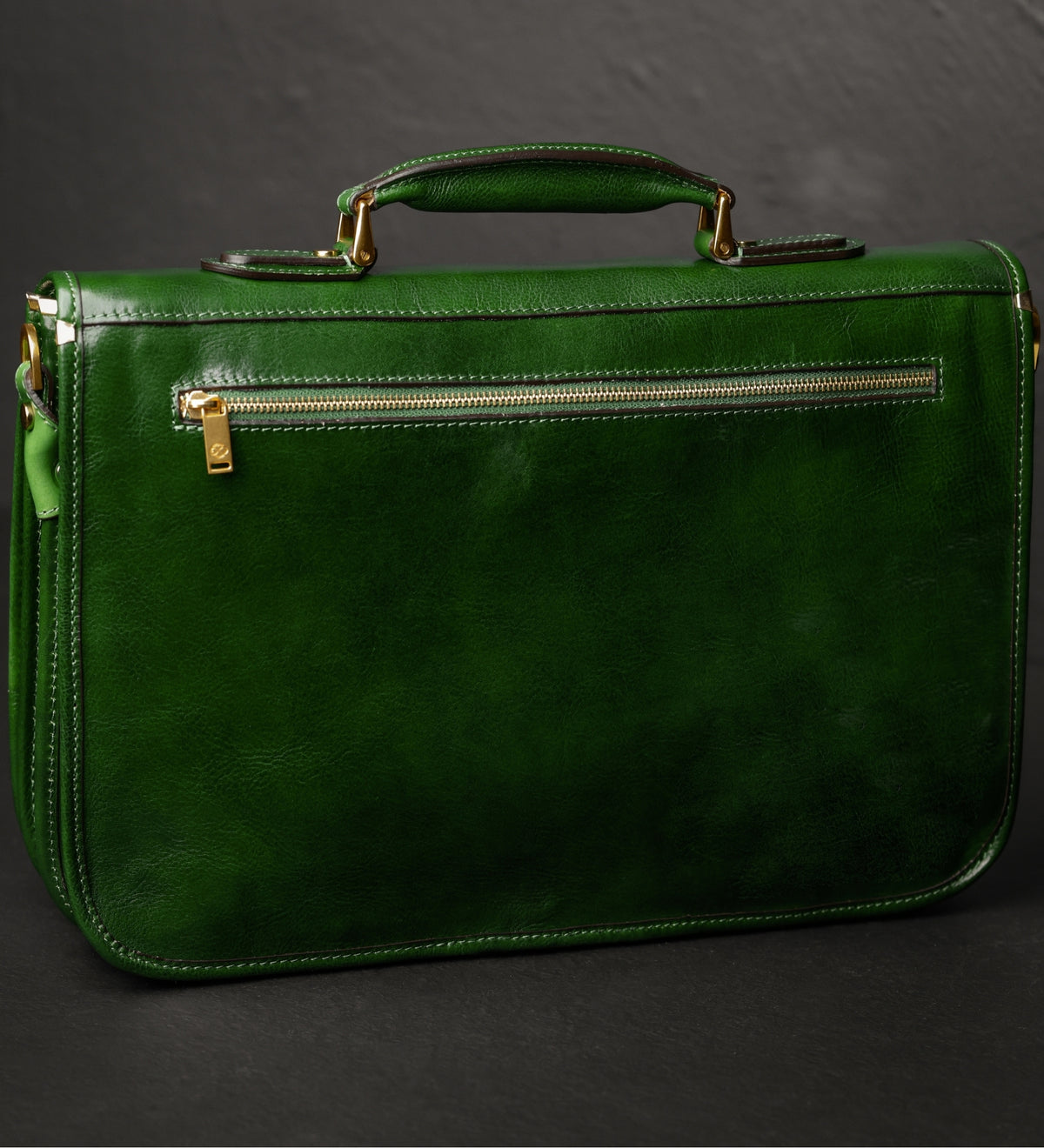 Leather Briefcase Laptop Bag - Illusions