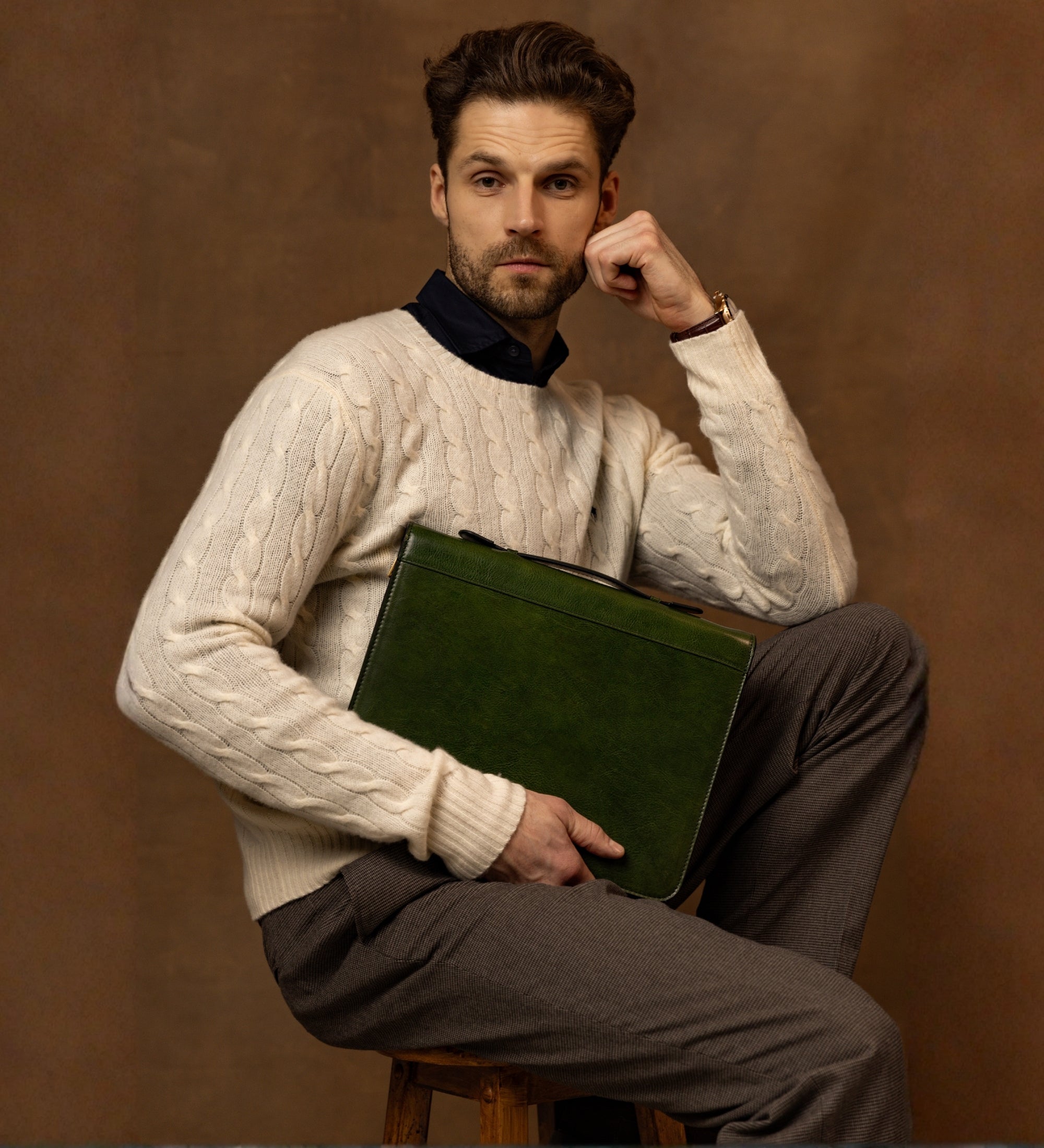 Leather Portfolio with Binder - Joy in the Morning