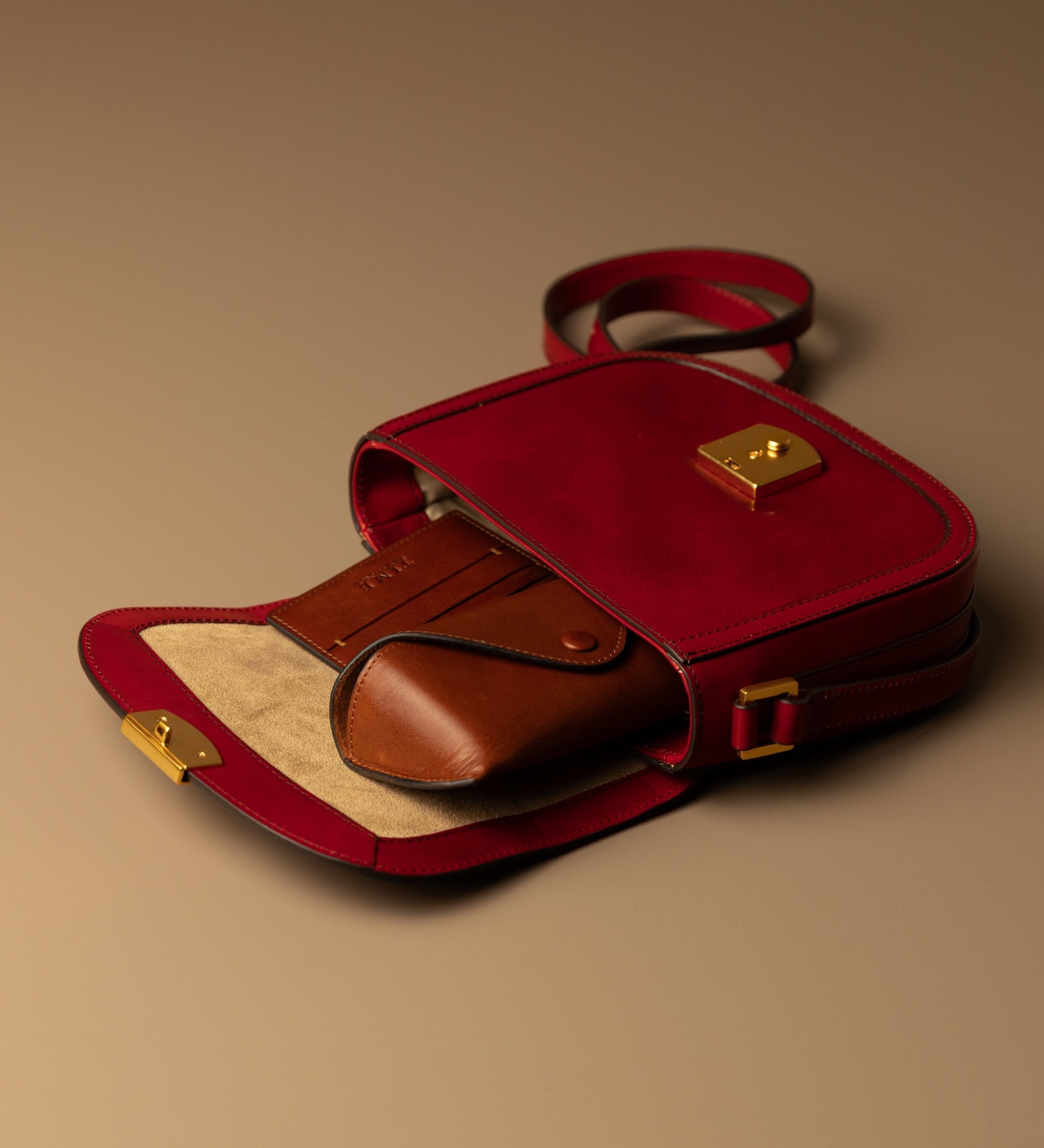 Womens Leather Saddle Bag - Secrets