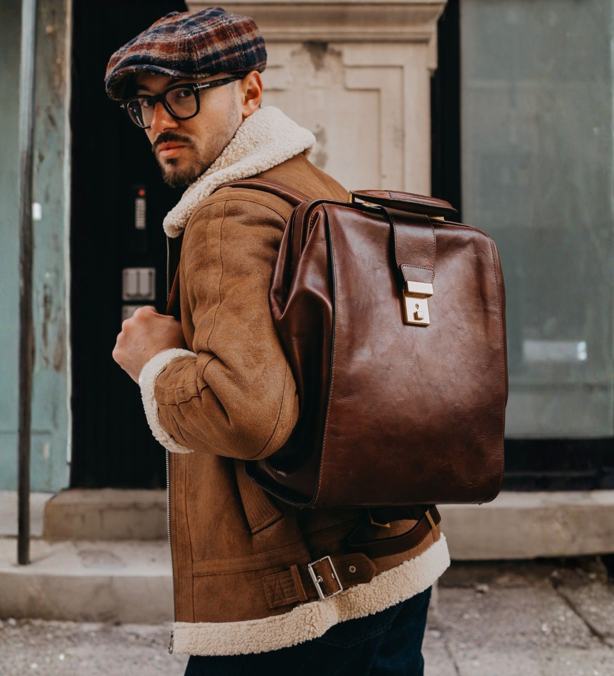 Leather Backpack - A Brief Story of Time