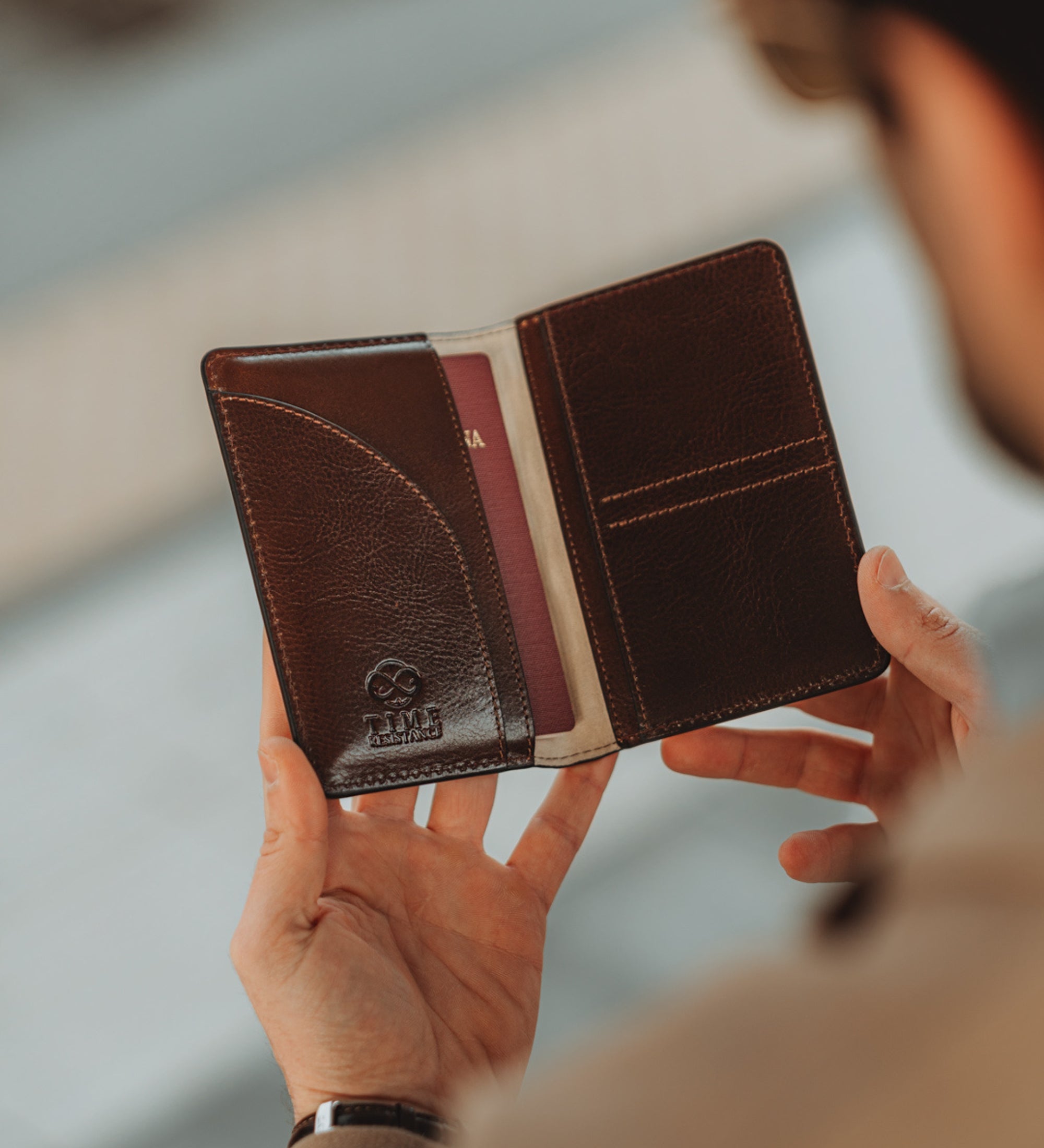 Small Leather Passport Holder - Gulliver's Travels