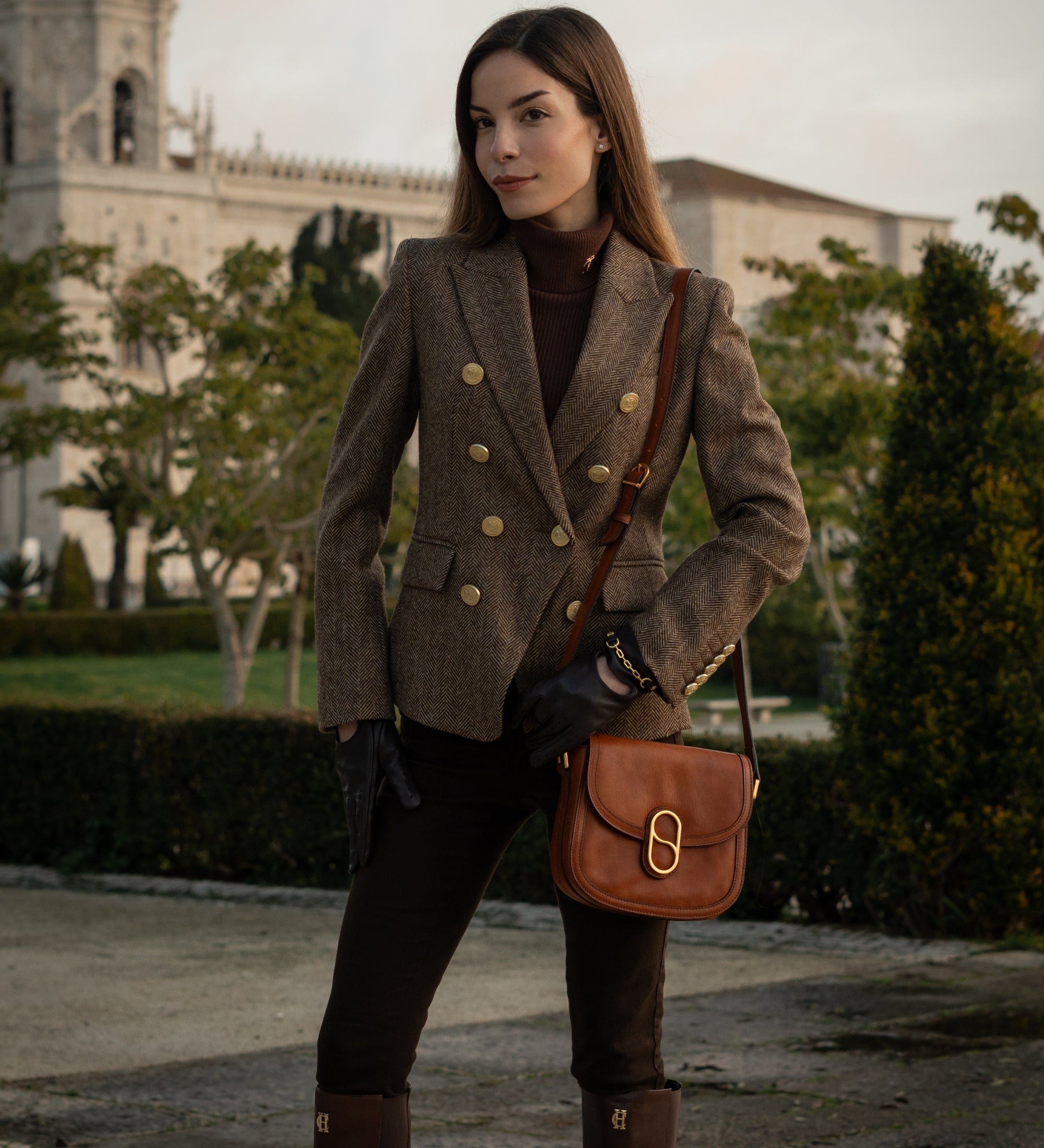 Womens Leather Saddle Bag - Villette